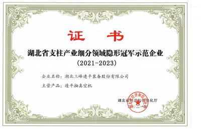 隱形冠軍證書(shū)